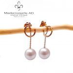 Boucles D'oreilles Pendantes COMOTO Perles Akoya Et Tahitienne, Or Jaune 18k